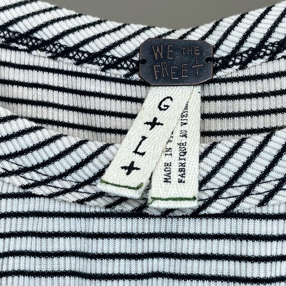 We the Free Boat Neck Ruffle Sleeve Striped Top Large - Picture 4 of 5